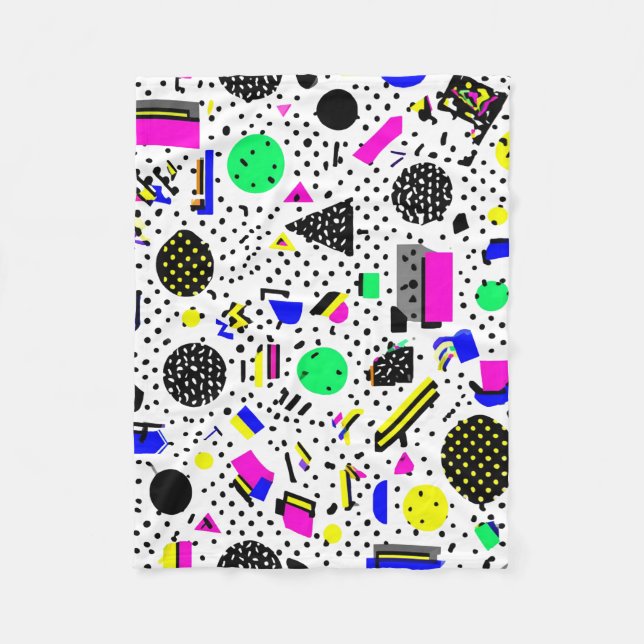 Manta Polar Neon Retro Memphis Geometric Chaos Pattern (Anverso)