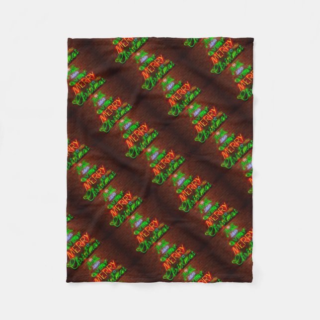 Manta Polar Neon Tiene Una Feliz Navidad (Anverso)