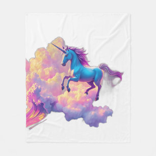 Manta Polar Neon Unicorn con nubes irlandesas