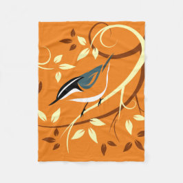 Manta Polar Neta Roja En La Rama De Árbol Estilizado