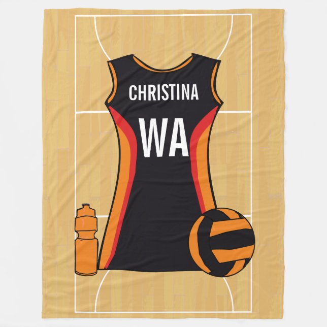 Manta Polar Netball personalizado único (Anverso)