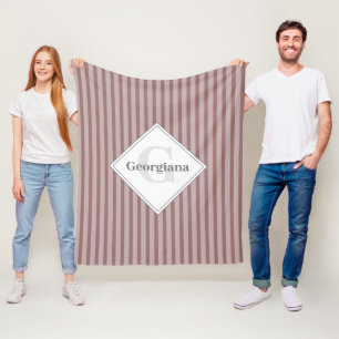 Manta Polar Neutrales Cálidos Monogramados Bandas Marinas Y Be