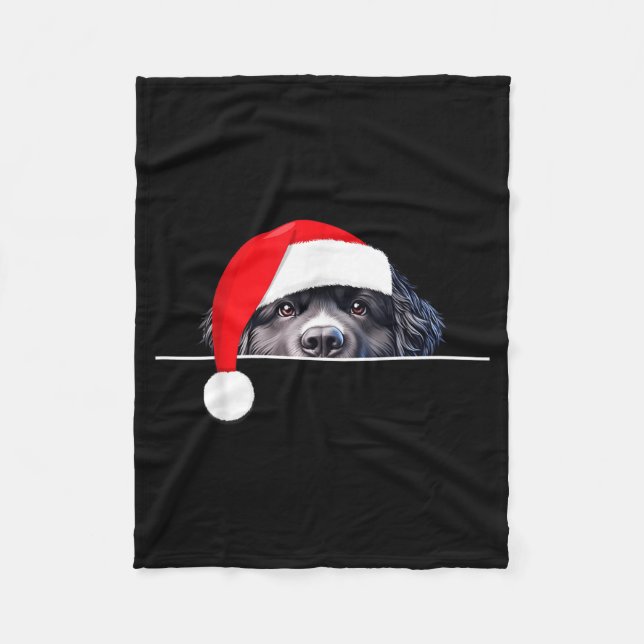 Manta Polar New Foundland Dog Lover Funny Santa Hat Christmas  (Anverso)