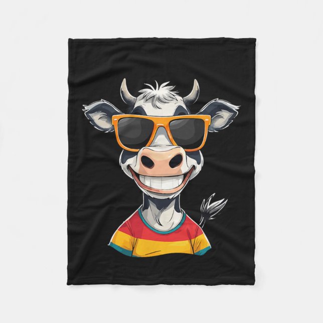 Manta Polar New Glarus Wi Usa Funny Cow Cartoon Design  (Anverso)