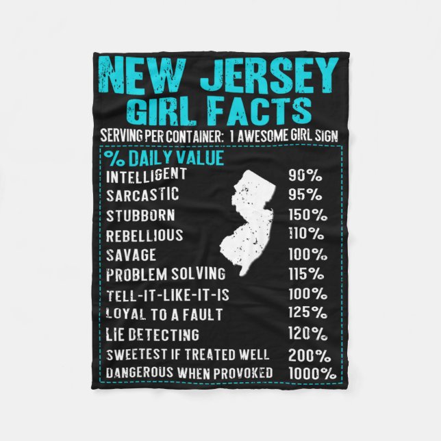 Manta Polar New Jersey Girl Facts Funny Birthday Gift Born In  (Anverso)