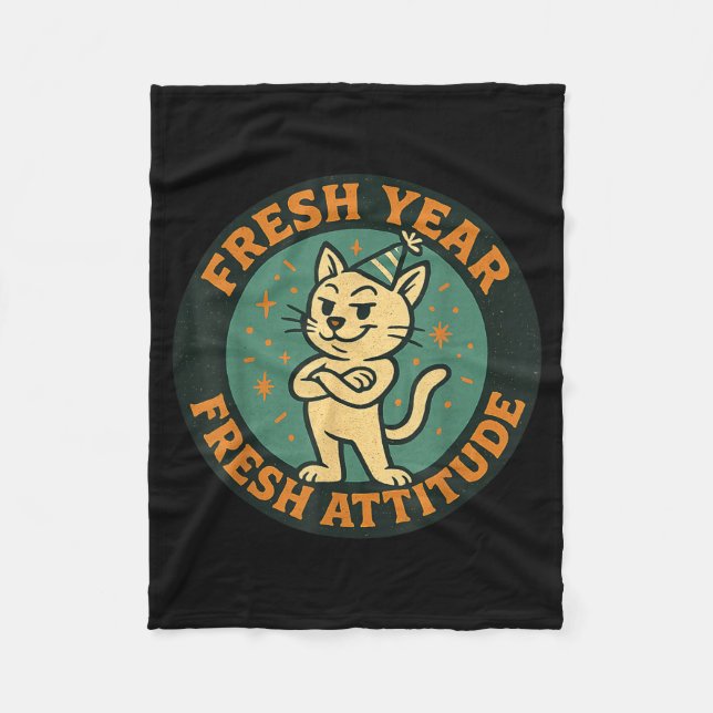 Manta Polar New Year 2026 Funny Cat Lover Humor Fresh Attitude (Anverso)