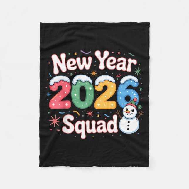 Manta Polar New Year 2026 Squad Funny Snowman Holiday Celebrat (Anverso)