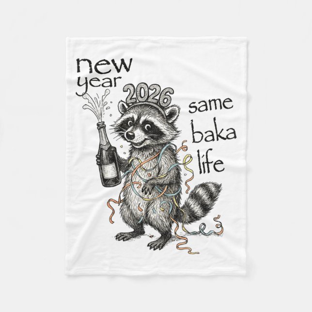 Manta Polar New Year Same Baka Life Funny Raccoon New Year's E (Anverso)