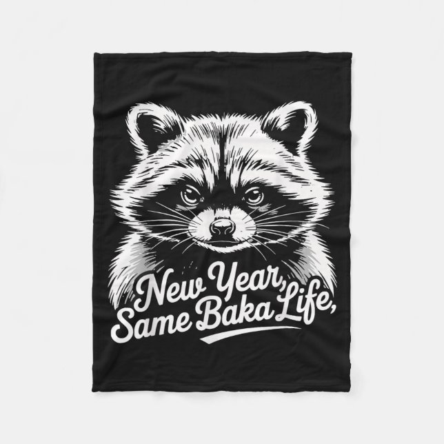 Manta Polar New Year Same Baka Life Raccoon Meme Funny Joke  (Anverso)