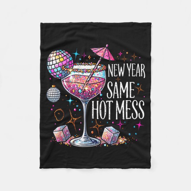Manta Polar New Year Same Hot Mess Martini Tail New Year Women (Anverso)