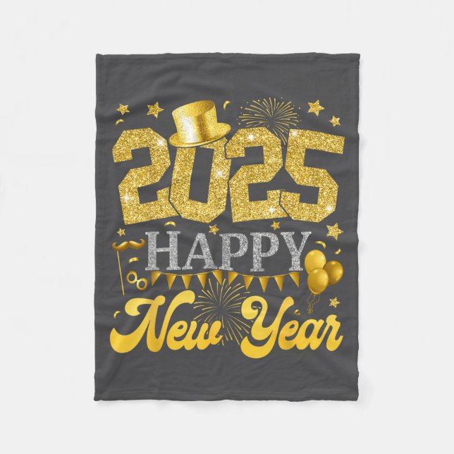 Manta Polar New Years Eve Party Supplies 2025 Happy New Year F (Anverso)
