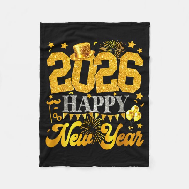 Manta Polar New Years Eve Party Supplies 2026 Happy New Year F (Anverso)