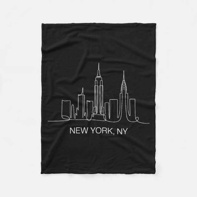 Manta Polar New York City Skyline Line Art Drawing Nyc Souveni (Anverso)