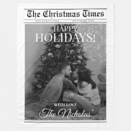 Manta Polar Newspaper What A Year Black White Photo Christmas