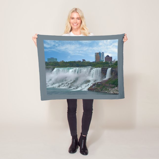 Manta Polar Niagara Falls on the Canadian Side  Fleece Blanket (In situ)