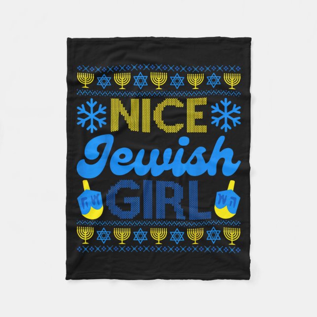 Manta Polar Nice Jewish Girl Ugly Happy Hanukkah Sweater Chanu (Anverso)