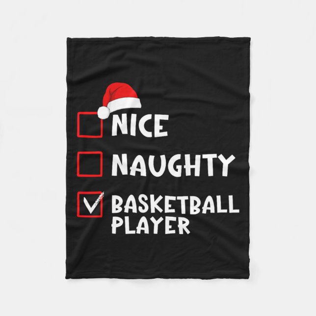Manta Polar Nice Naughty Basketball Player Funny Christmas Lis (Anverso)