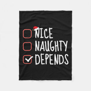 Manta Polar Nice Naughty Depende De La Lista De Funny Navidade