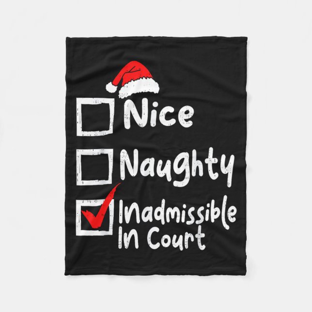 Manta Polar Nice Naughty Inadmissible In Court Funny Christmas (Anverso)