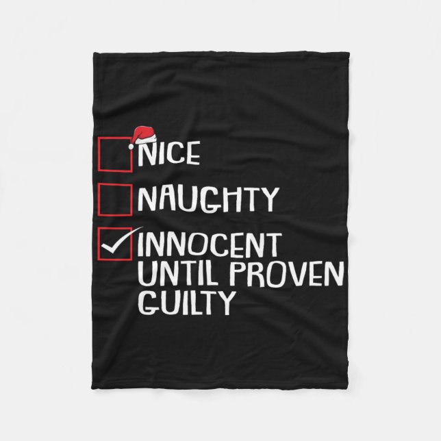 Manta Polar Nice Naughty Innocent Until Proven Guilty Christma (Anverso)