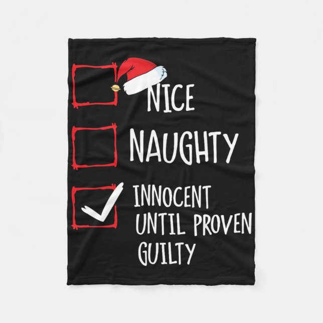 Manta Polar Nice Naughty Innocent Until Proven Guilty Christma (Anverso)