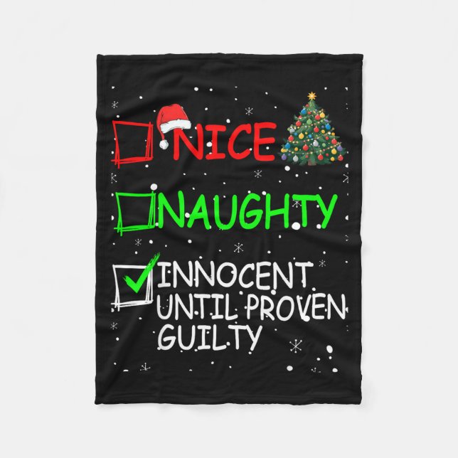 Manta Polar Nice Naughty Innocent Until Proven Guilty Christma (Anverso)