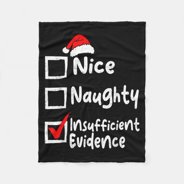 Manta Polar Nice Naughty Insufficient Evidence Funny Christmas (Anverso)