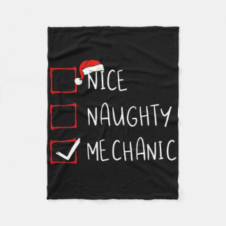Manta Polar Nice Naughty Mechanic Christmas List Xmas Santa Cl