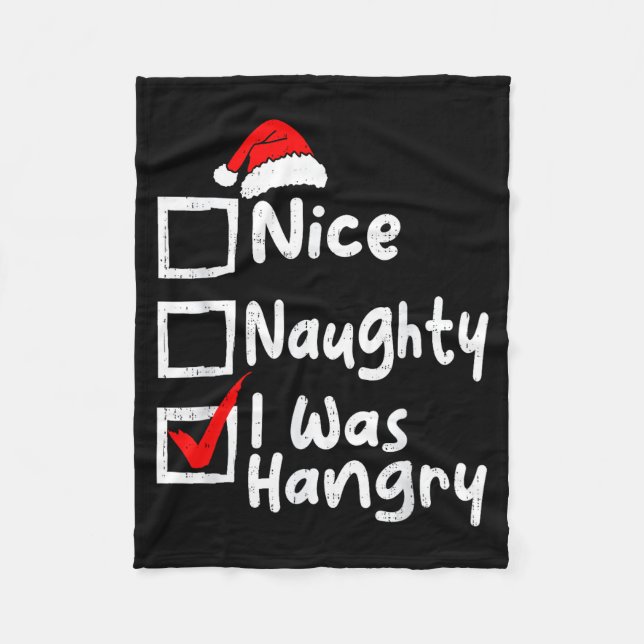 Manta Polar Nice Naughty Was Hungry Funny Christmas List Famil (Anverso)