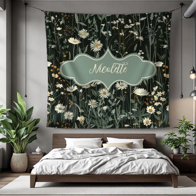 Manta Polar Nicolette Dark Daisy Floral (detail)