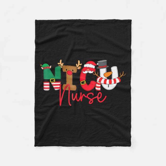 Manta Polar Nicu Christmas Shirt Nicu Nurse Xmas Party Nicu Nu (Anverso)