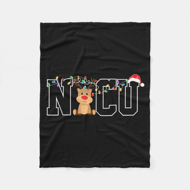 Manta Polar Nicu Nurse Christmas Reindeer Festive Nurse Gift  (Anverso)