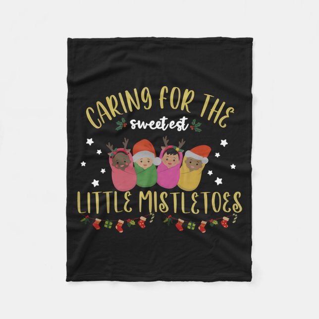 Manta Polar Nicu Nurse Christmas Sweetest Mistletoes Mother Ba (Anverso)