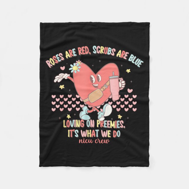 Manta Polar Nicu Valentine Roses Are Red Nicu Nurse Valentine' (Anverso)