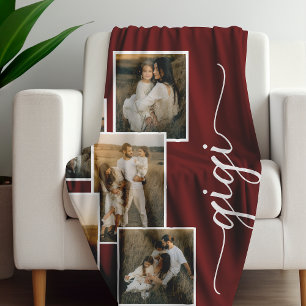 Manta Polar Nieto Gigi Gigi Personalizado Rojo 5 Collage de fo