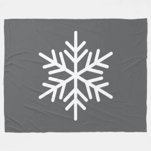 Manta Polar Nieve festiva blanca alpina sobre gris medio