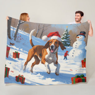 Manta Polar Nieve festiva de Navidades de Foxhound ingleses es