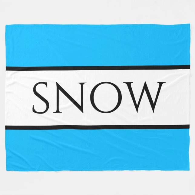 Manta Polar NIEVE Fun Wide Bold Bright Sky Blue Rayas Blancas (Frente (Horizontal))