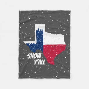 Manta Polar Nieve Y'all - Mapa de Texas con Nieve