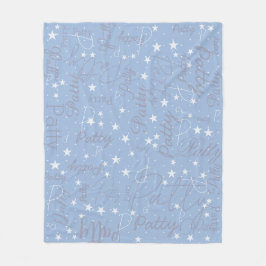 Manta Polar Night Sky Stars Light Blue (con su nombre)