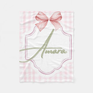 Manta Polar Niña Amara Personalizada Bow&Gingham