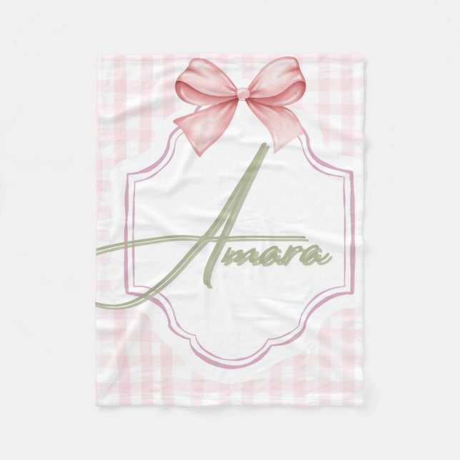 Manta Polar Niña Amara Personalizada Bow&Gingham (Anverso)