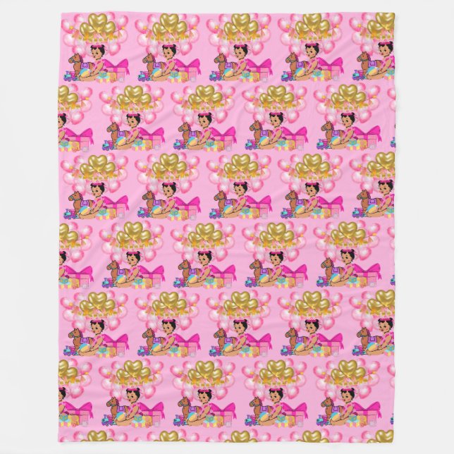 Manta Polar Niña bebé de rosa (Anverso)