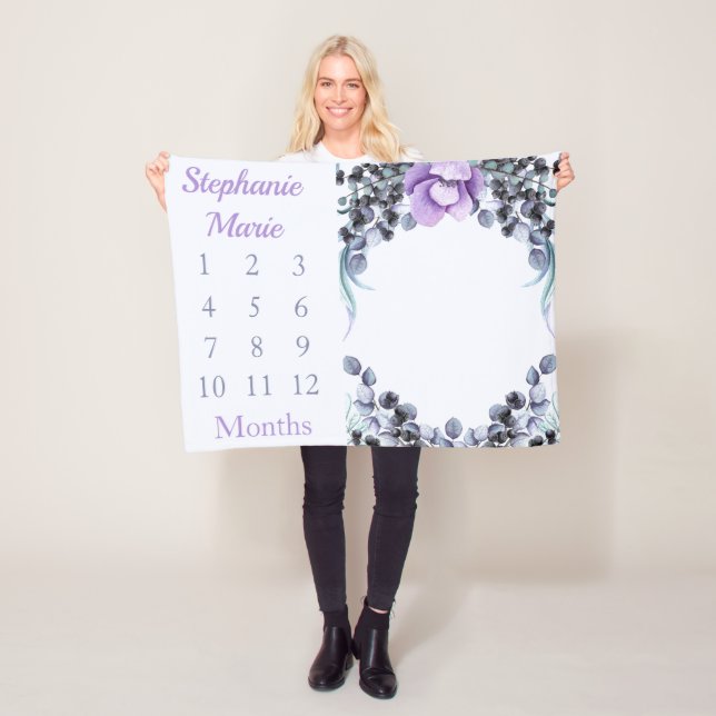 Manta Polar Niña bebé hembra floral Girple Purple (In situ)