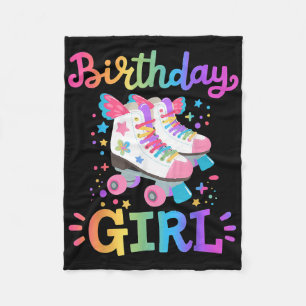 Manta Polar Niña Cumpleaños Patines De Ruedas Patinadora Niños