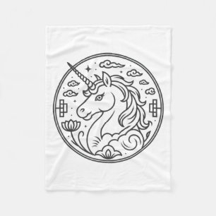 Manta Polar Niña del año del caballo 2026 lindo ama el unicorn