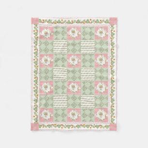 Manta Polar Niña Floral Gingham de Fresas de Verano