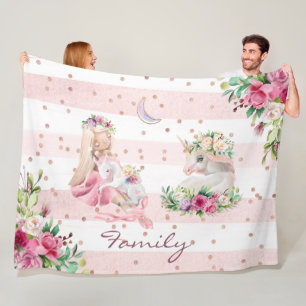 Manta Polar Niña Magia Unicornio