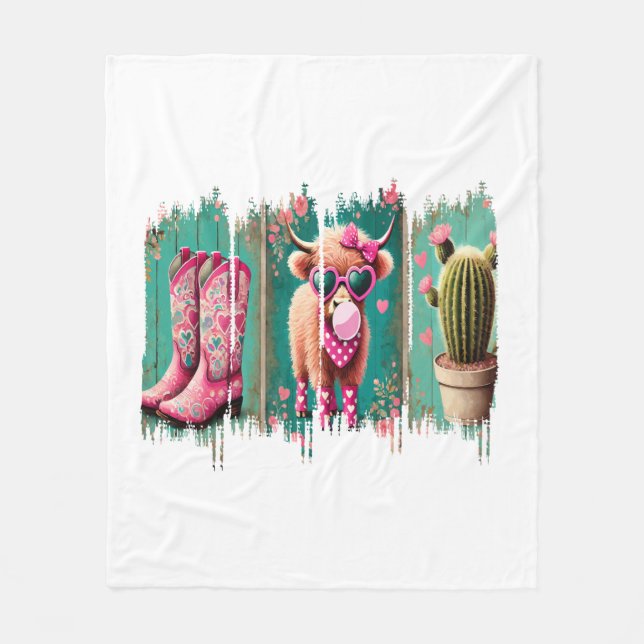 Manta Polar Niña rosa Valentine, corazón (Anverso)