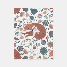 Manta Polar Niñas Boho Style Fox Fleece Blanket